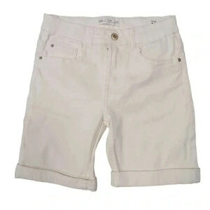 Zara Kids  White Rolled Cuff Shorts Size 10